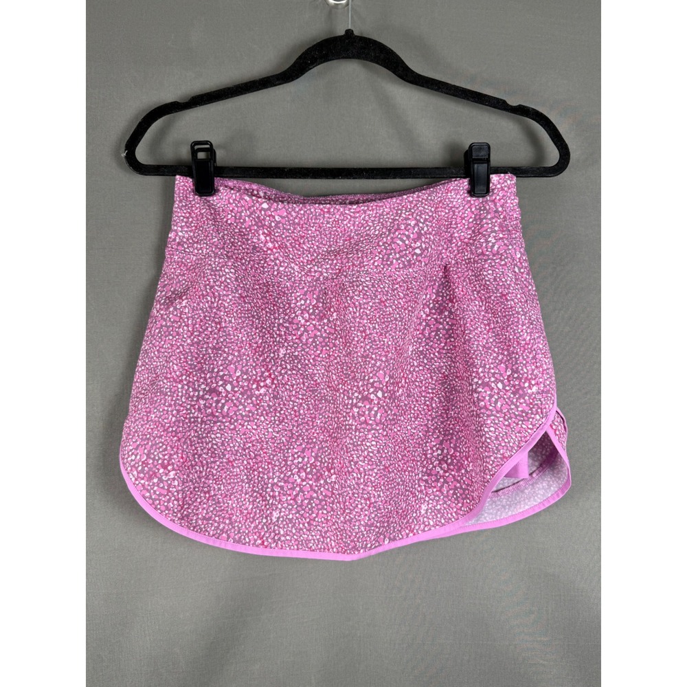 Etonic Active Skort Women XS Pink Micro Print Built-in Shorts Zipper Pocket